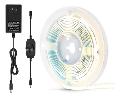 Tira De Led Cob Luces Cálida Regulable Para Interior 2m