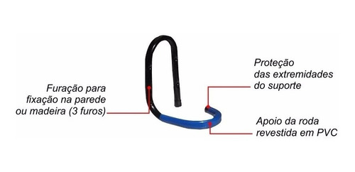 Imagem 6 de 7 de Kit 3 Ganchos De Parede/teto Suporte Bicicleta
