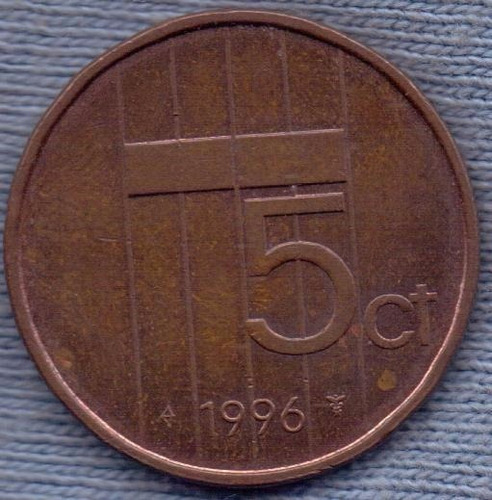 Imagen 1 de 2 de Holanda 5 Cents 1996 * Beatrix *