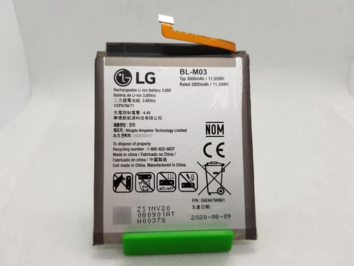 Pila Bateria Bl-m03 LG K22 Lm-k200hm Original