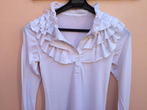 Remera Chomba Manga Larga Violeta Blanca Mujer Talle M O S