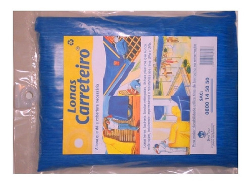 Lona Plastica Carreteiro Itap Azul 6x4 Com Ilhoes