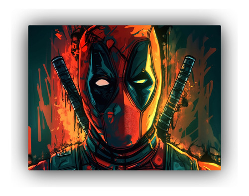 Poster Tela Sublimada Dead Pool Para Comedor 40x30cm