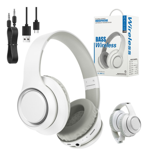 Audífonos gamer inalámbricos Bluetooth Diadema ACMR AC03 Plegable Con Mic Color Blanco