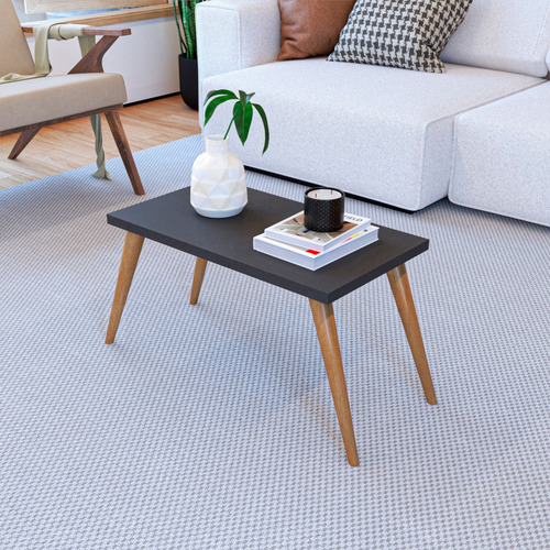 Mesa De Centro Sala Com Pés Palito 35cm De Altura Mesinha Cor Preto