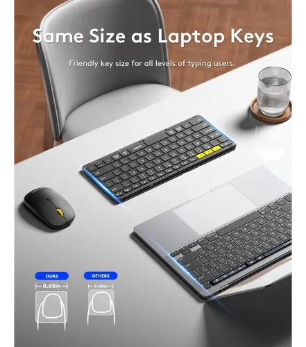 Combo Teclado Y Ratón Plegables Samsers Km08 Bluetooth