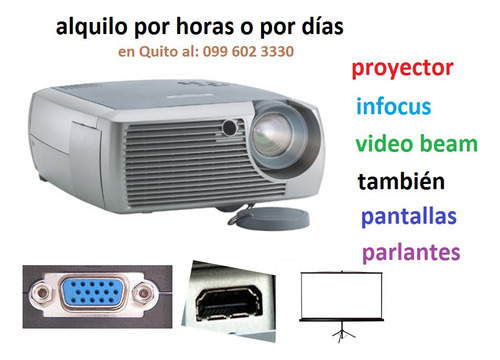 Imagen 1 de 1 de Alquilo  Infocus, Proyector, Video Beam En Quito A Domicilio