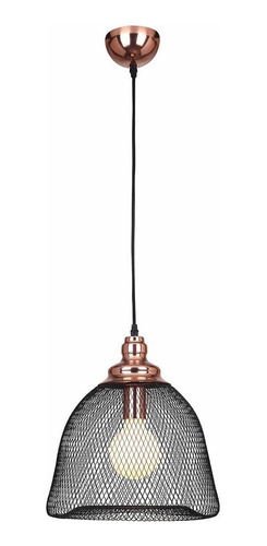 Pendente Copper Cobre E Preto 35cm E27 40w Xn001 Bella