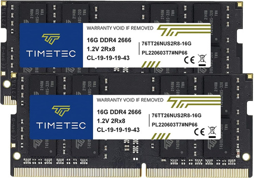 Memoria Ram Timetec 32gb Kit (2x16gb) Ddr4 2666mhz