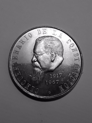 Medalla Cincuentenario Constitución Carranza 1967 Plata Envi