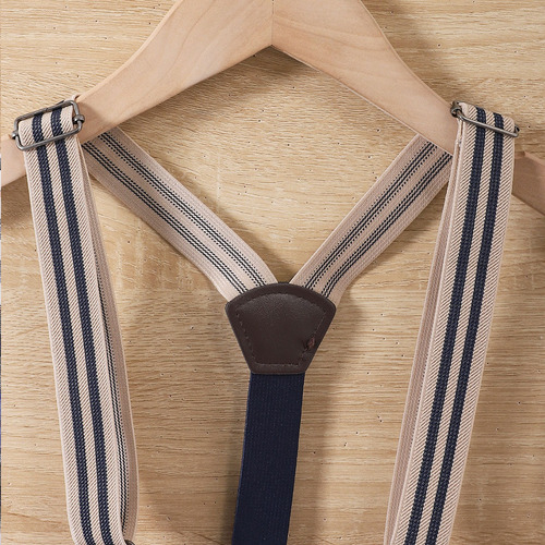 2pcs Conjunto Verano Camiseta A Cuadros Y Overol Para Niño Blanco 2-3 A