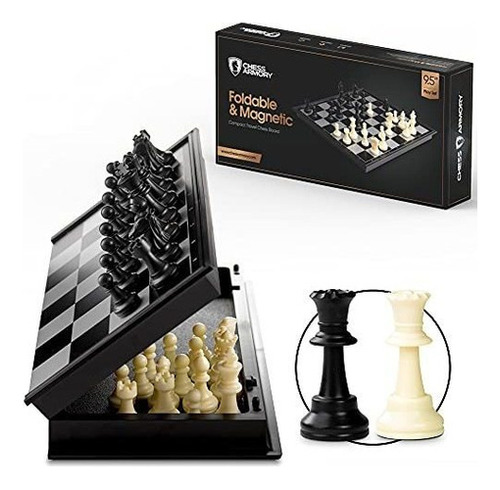 Chess Armory Travel Chess Set 9.5  X 9.5  - Juego De Ajedre