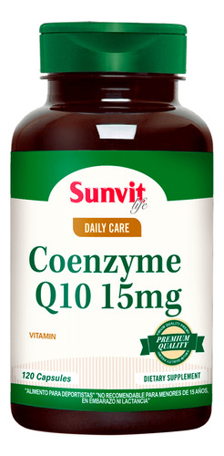 Coenzyme Q10 15mg - 120 Caps Sabor Sin sabor