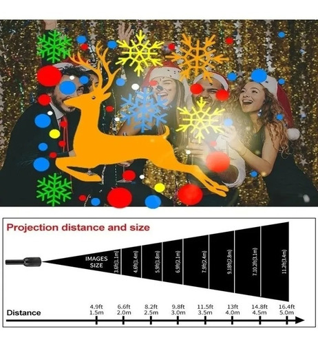 Lámpara De Navidad Led Proyector Láser Luz 16 Patrones