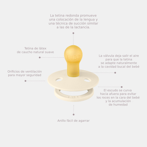 Chupetes Bibs Liberty Set X2 Unidades Bpa Free Caucho