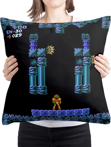 Cojin Decorativo Metroid Portada Retro Clasico Nintendo Color Metroid 01