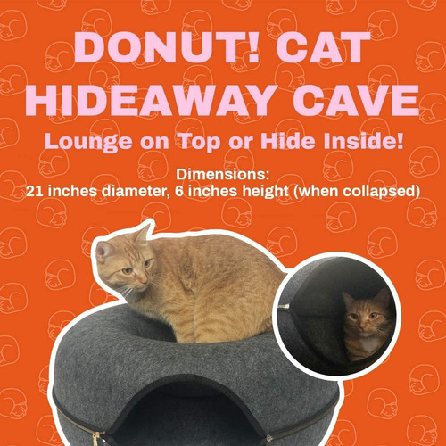 Gato De Viaje: Donut! Cat Cueva Escondite Para Gatos De Alta