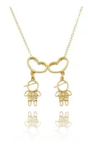Comprar Corrente Filhos Dois Pingentes Meninos Banhado Ouro 18k