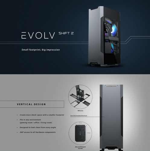 Imagen 7 de 10 de Gabinete Phanteks Mini-itx Evolv Shift 2 Argb Vidrio