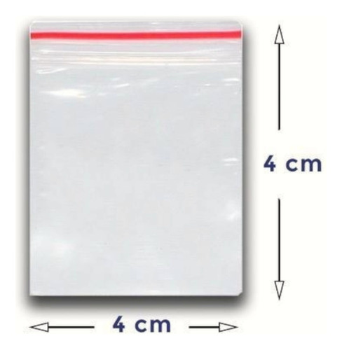 Saco Plástico Zip Lock Nº00 4x4cm C/1000 Un