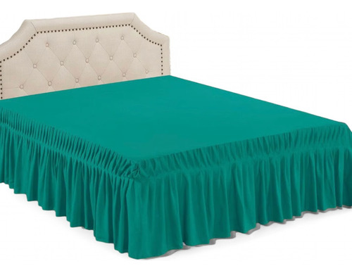 Faldón Para Cama 1.5 Plazas Elasticados Unicolor Poliéster