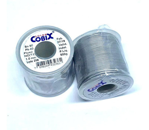 Solda Cobix No Clean Em Fio De 1mm Com Fluxo No Clean (t2) Liga 60x40 ( Sn X Pb ) Rolo Com 500g