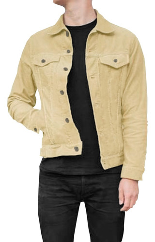 Casaca Jeans Hombre Color Beige