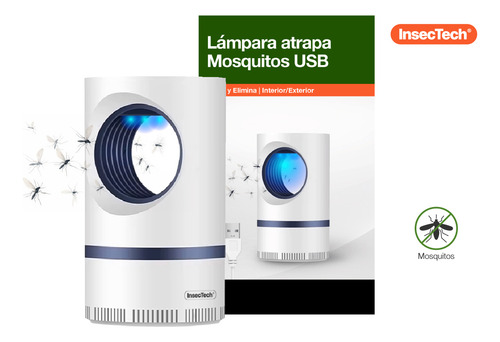 Lampara Atrapa Mosquitos Usb 5w Atrae Y Elimina Interior Exterior