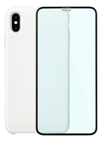 Capa Capinha Silicone Compatível iPhone XS Max + Película 3d Cor Branco