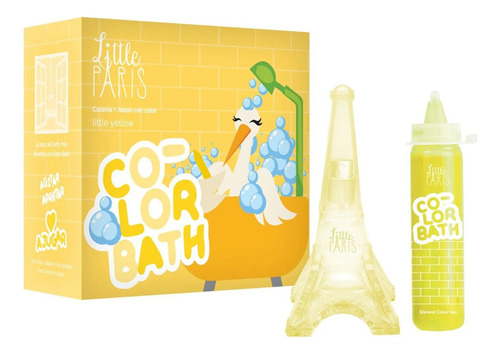 Little Paris Set Color Bath Yellow Torre + Jabon Para Pintar Color Amarillo