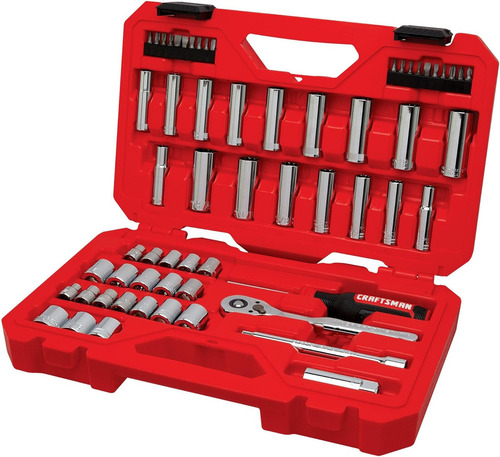 Craftsman® 61 Herramientas Estandar Métricas 3/8 Cn Estuche Color Rojo