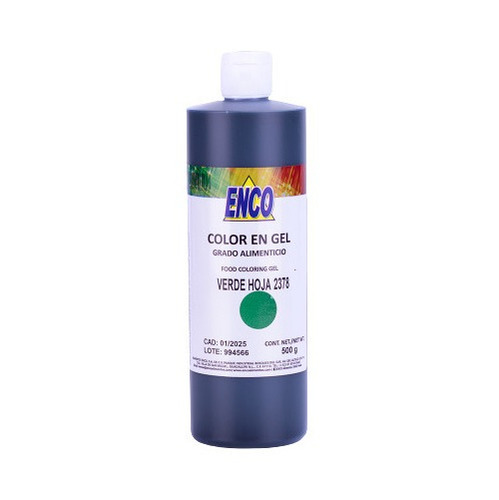 Color Gel Verde Hoja Reposteria 500 Grs. Enco 2378-500