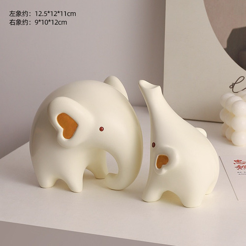 2 Pzs Lujo Resina Elefante Piezas Decorativas Para El Hogar