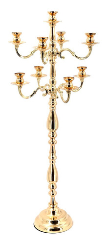 Porta Vela Dorado 9 Velas Alto 1m Candelabro Decoración Mesa