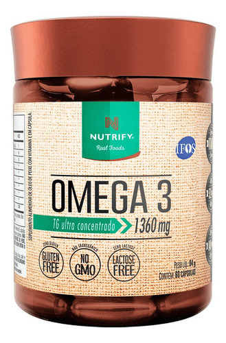 Ômega 3 Tg Ultra Concentrado 1360mg Nutrify Sabor omega 3 tg ultraconcentrado 60 capsulas nutrify