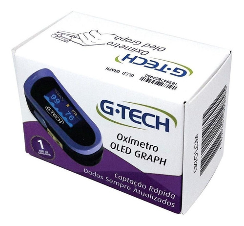 Oxímetro Digital G-tech Portátil De Dedo Oled Graph