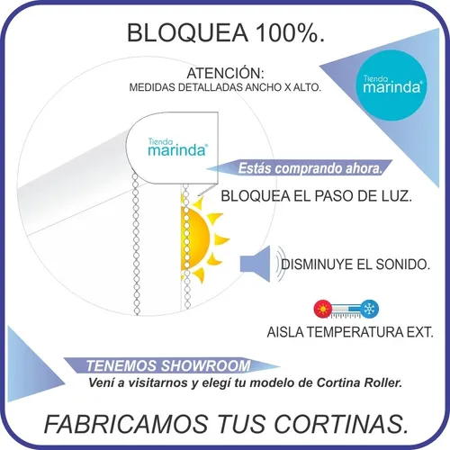 Cortina Roller Blackout 165 Ancho X 215 Alto 100% Bloqueo.