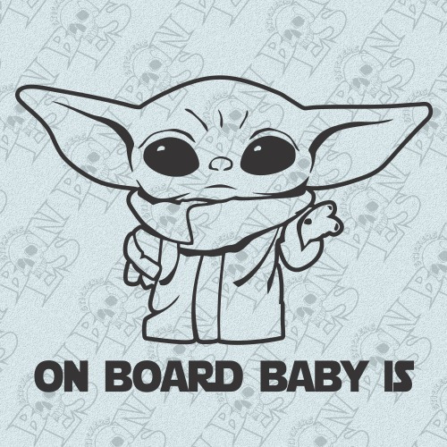 Calco Bebé A Bordo Baby Yoda Vinilo Plotter Sticker