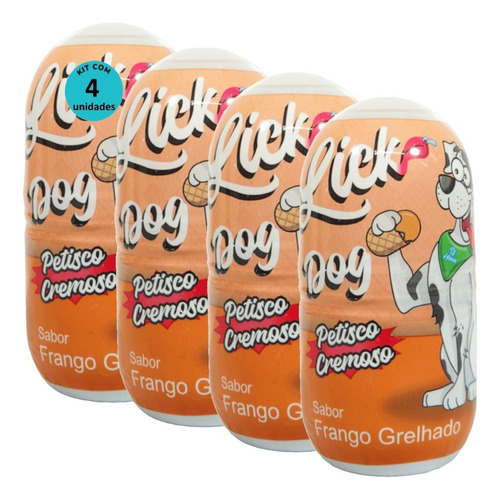 Hana Lick Dog Sabor Frango Grelhado 40g Petisco Cremoso Cães