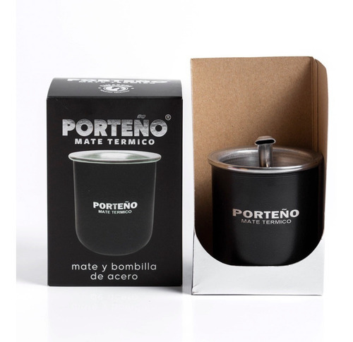 Imagen 1 de 4 de Mate Porteño De Acero Termico Bombilla 4 Colores En Caja