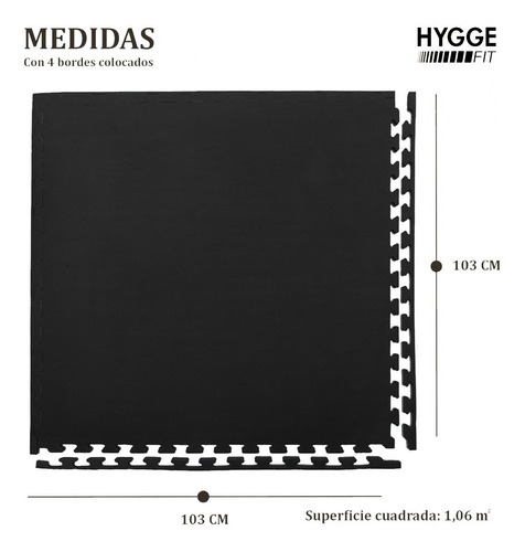 Imagen 2 de 10 de Piso Goma Eva Encastrable Con Bordes Tatami Gym 1x1mts X25mm