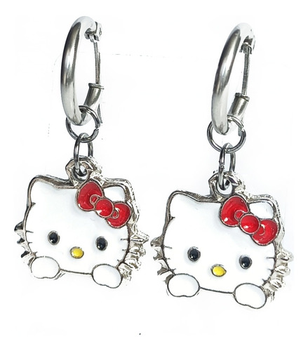 Aritos Aros Hello Kitty Gatito Gato Cat Acero Quirurgico