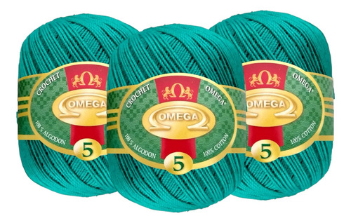 Hilo Crochet Omega No 5. 150 Gramos Color Jade