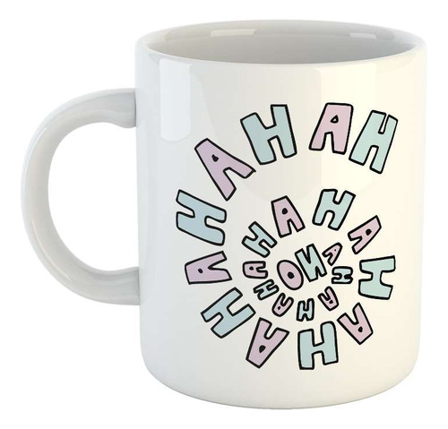 Taza Ceramica Hahaha Risa Colores