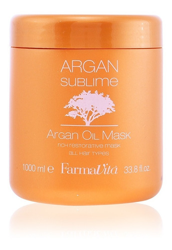 Máscara Farmavita Argan Sublime Mask 1000ml Aceite De Argán