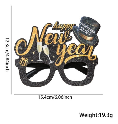 2pcs New Year Glasses Party Decoration Frames