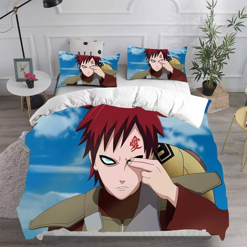 New Juego De Colcha Gaara  Cama Individual De Anime Naruto