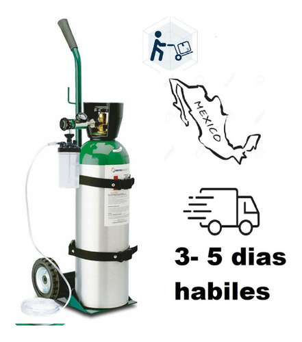 Imagen 5 de 9 de Tanque De Oxigeno 1700 Lt Portatil Kit Completo Vacio M60