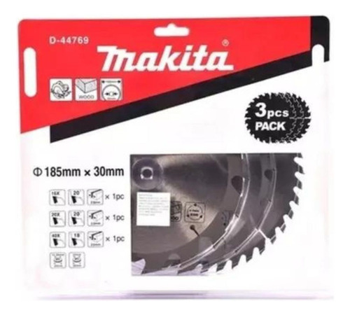 Combo Sierra Circular Dongcheng CDMY037-1/4 Pulg 1500W Para Carpintería 3 Hojas Makita De 16, 20 Y 40 Dientes Con Reductor Para Corte De Madera Preciso