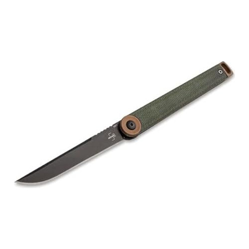 Plus Kaizen Green Canvas Micarta - 3.11  Black D2 Blade...